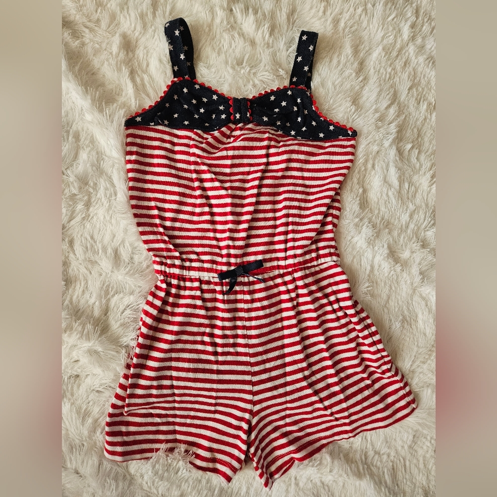 Gymboree Red and White Striped Kids Romper size 8